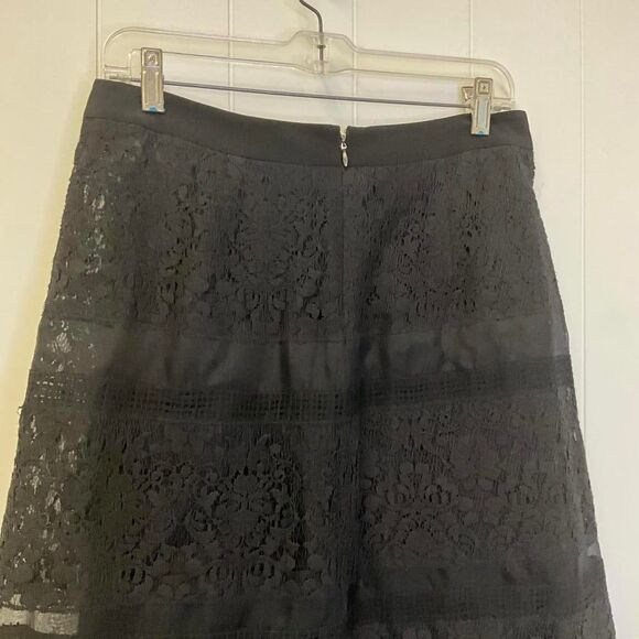 Rebecca Taylor Women's Size 10 Black Lace Tiered Mini Skirt Evening Night Out - Picture 5 of 8